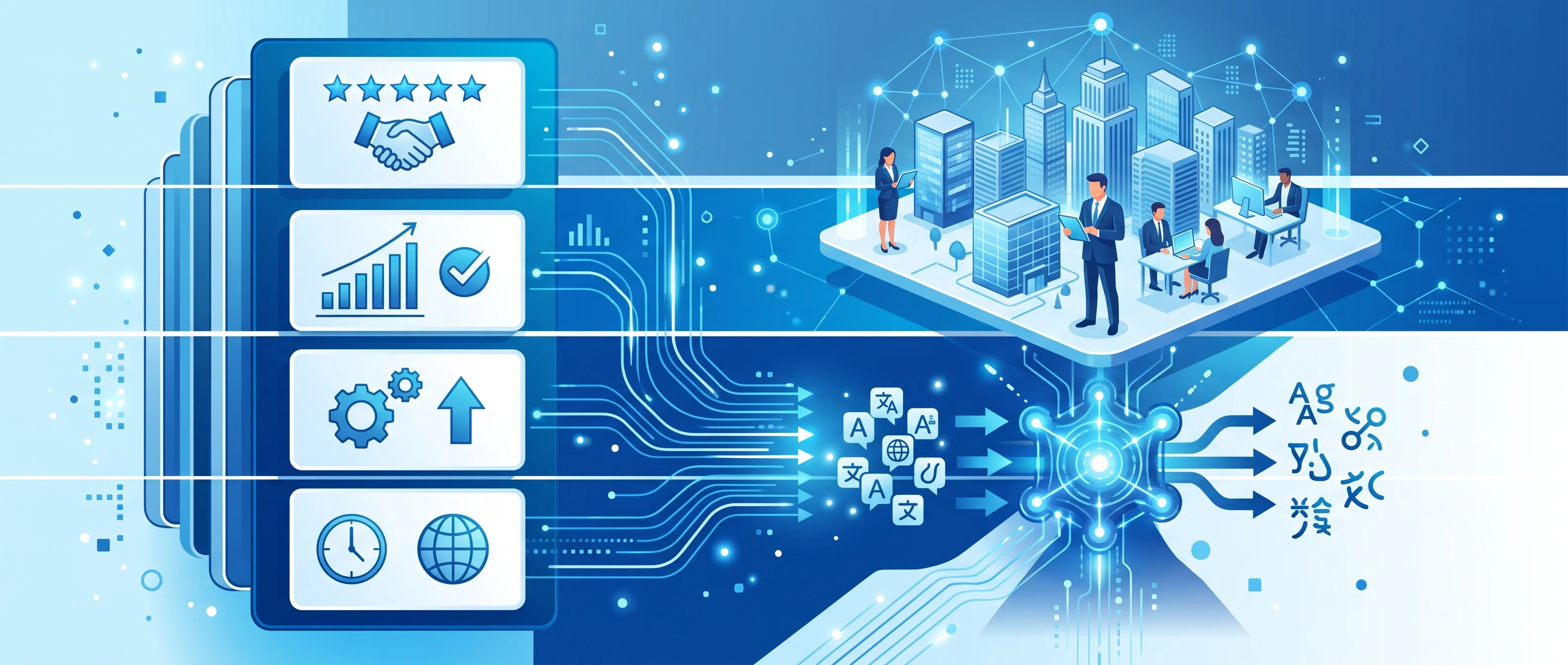 Side-by-side comparison of NMT and LLM translation API options for business integration