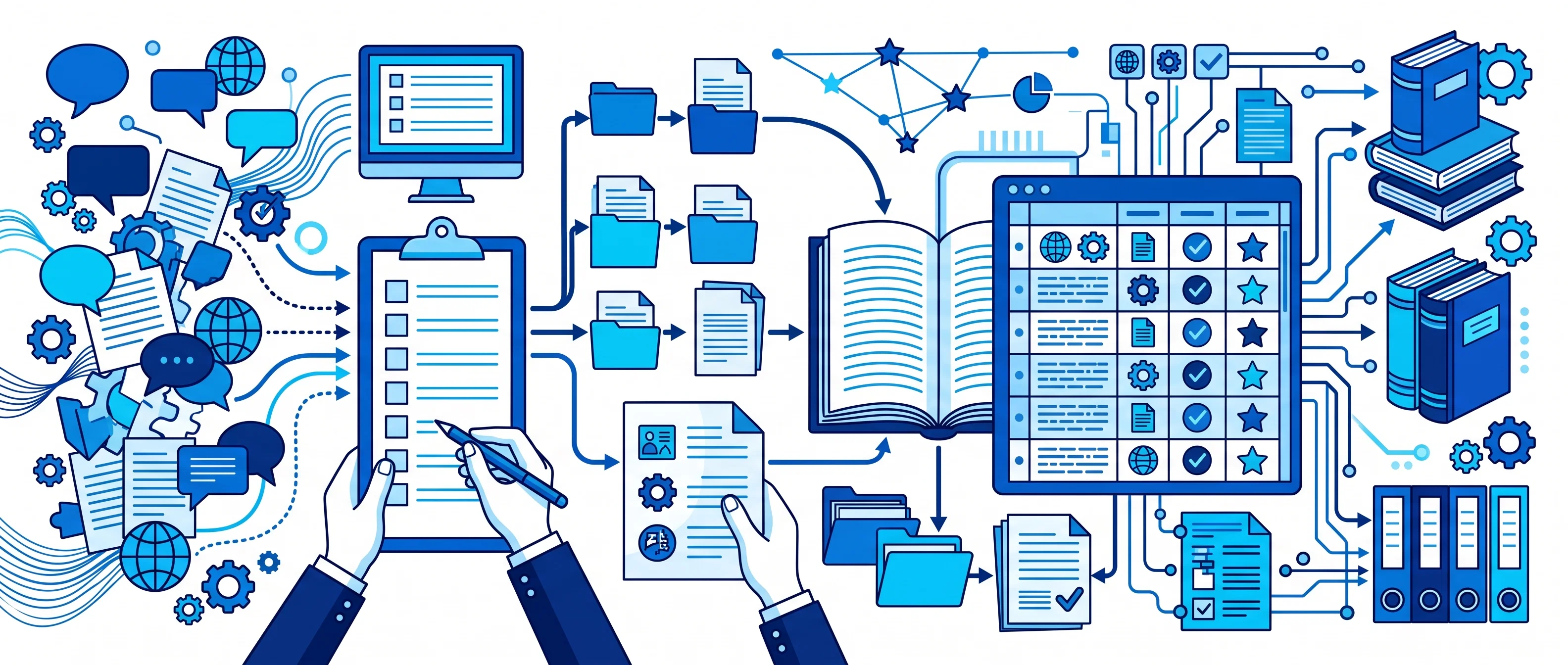 Example translation glossary table with source term, definition, approved Spanish translation, and approval status